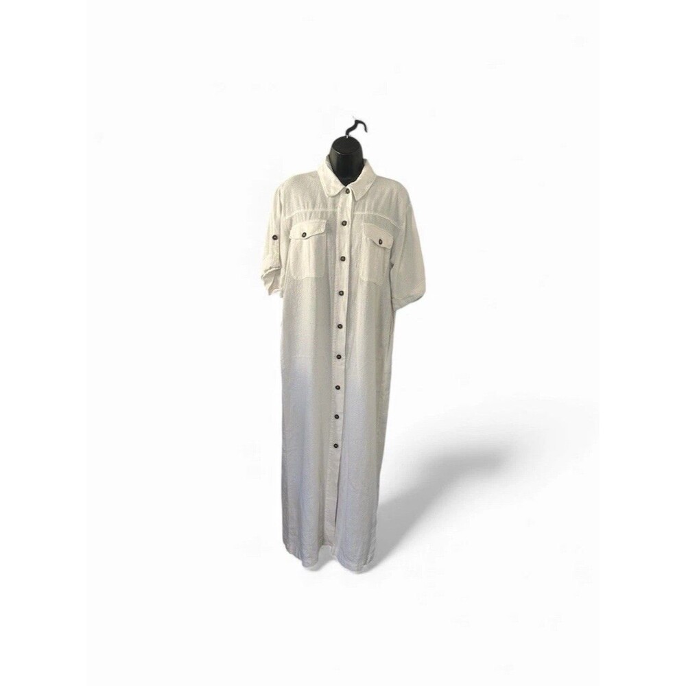 Zara Linen Shirt Dress Women’s XS Maxi Coastal Prep Vacation Travel Resort Wear